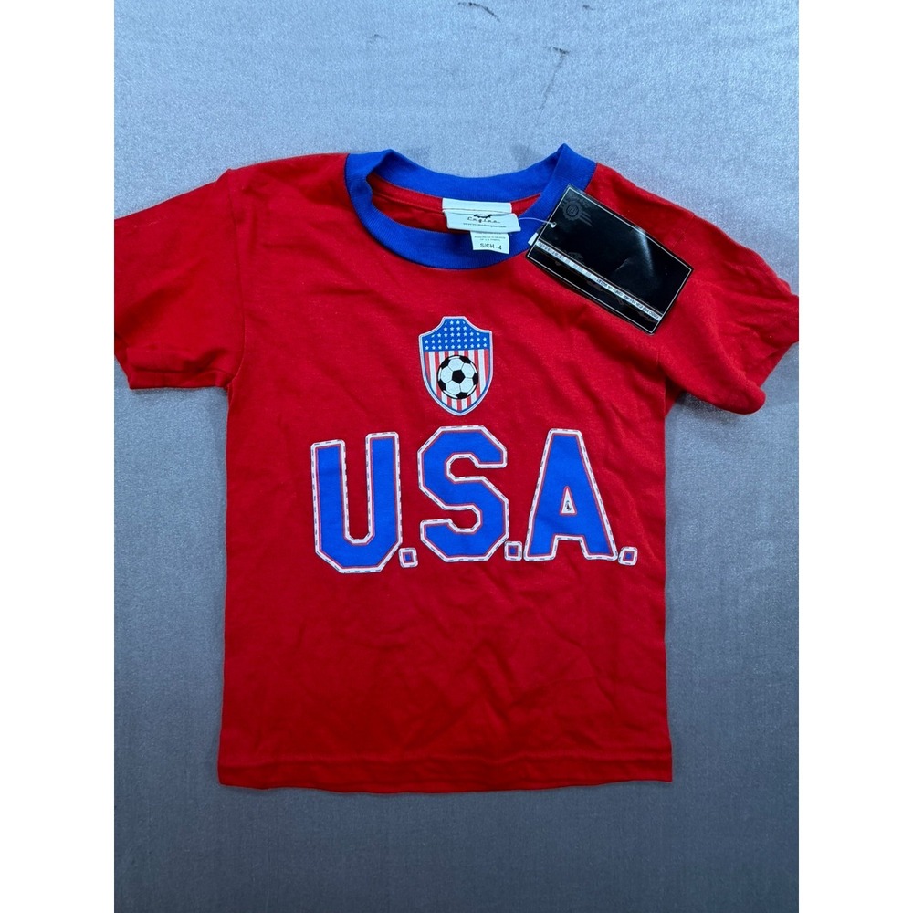 New Mad Engine United States U.S.A Kids Soccer Shirt World Cup Red Size Small